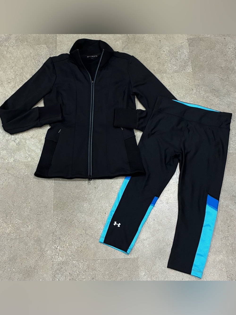 Women’s ATHLETA/UNDER ARMOUR Athletic Jacket & Leggings, sz Small